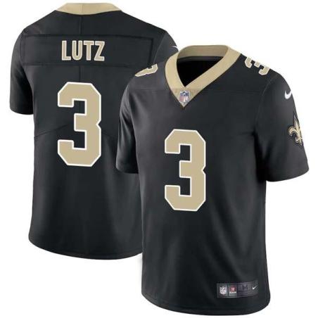 Black Wil Lutz Saints #3 Stitched American Football Jersey Custom Sewn-on Patches Mens Womens Youth