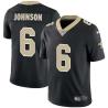 Black Brian Johnson Saints #6 Stitched American Football Jersey Custom Sewn-on Patches Mens Womens Youth