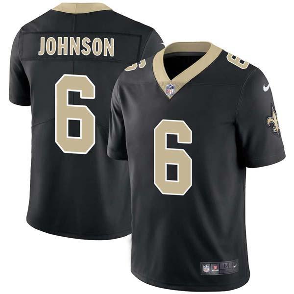 Black Dirk Johnson Saints #6 Stitched American Football Jersey Custom Sewn-on Patches Mens Womens Youth
