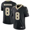 Black Archie Manning Saints #8 Stitched American Football Jersey Custom Sewn-on Patches Mens Womens Youth