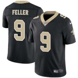 Black Happy Feller Saints #9 Stitched American Football Jersey Custom Sewn-on Patches Mens Womens Youth