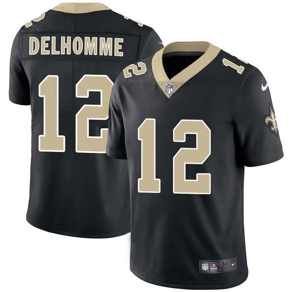 Black Jake Delhomme Saints #12 Stitched American Football Jersey Custom Sewn-on Patches Mens Womens Youth