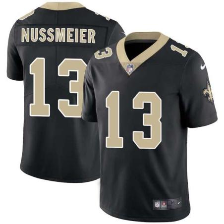 Black Doug Nussmeier Saints #13 Stitched American Football Jersey Custom Sewn-on Patches Mens Womens Youth