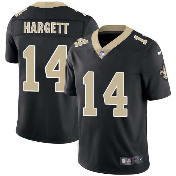 Black Edd Hargett Saints #14 Stitched American Football Jersey Custom Sewn-on Patches Mens Womens Youth
