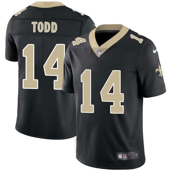Black Richard Todd Saints #14 Stitched American Football Jersey Custom Sewn-on Patches Mens Womens Youth