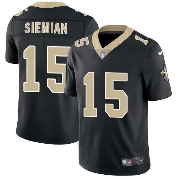 Black Trevor Siemian Saints #15 Stitched American Football Jersey Custom Sewn-on Patches Mens Womens Youth