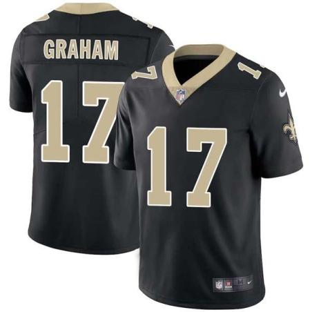 Black T.J. Graham Saints #17 Stitched American Football Jersey Custom Sewn-on Patches Mens Womens Youth