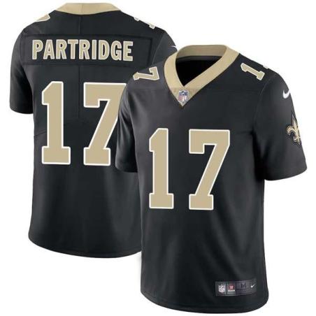 Black Rick Partridge Saints #17 Stitched American Football Jersey Custom Sewn-on Patches Mens Womens Youth