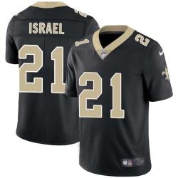 Black Steve Israel Saints #21 Stitched American Football Jersey Custom Sewn-on Patches Mens Womens Youth