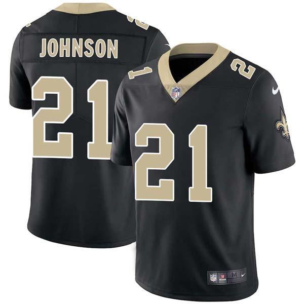 Black Earl Johnson Saints #21 Stitched American Football Jersey Custom Sewn-on Patches Mens Womens Youth