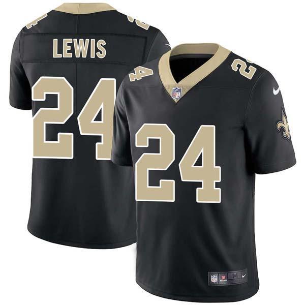 Black Marvin Lewis Saints #24 Stitched American Football Jersey Custom Sewn-on Patches Mens Womens Youth