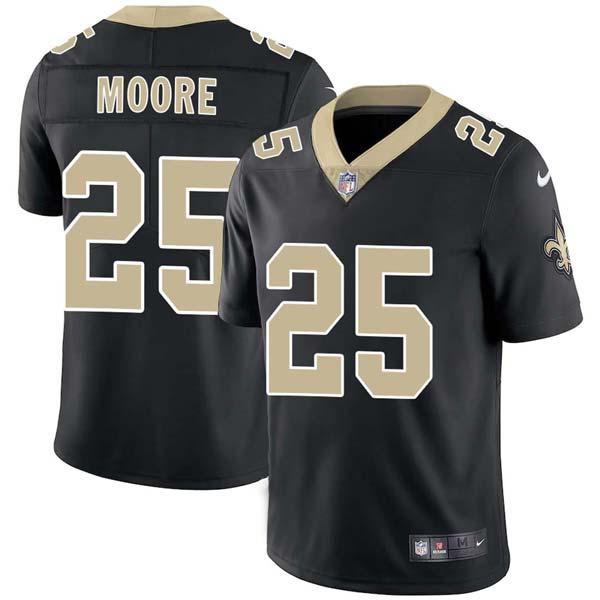 Black Jerry Moore Saints #25 Stitched American Football Jersey Custom Sewn-on Patches Mens Womens Youth