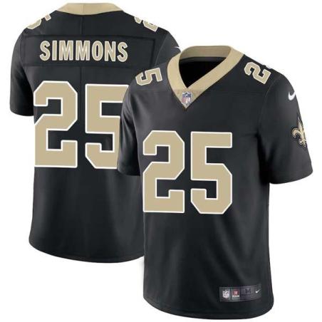 Black Jerry Simmons Saints #25 Stitched American Football Jersey Custom Sewn-on Patches Mens Womens Youth