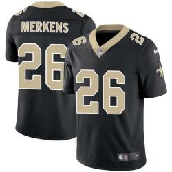 Black Guido Merkens Saints #26 Stitched American Football Jersey Custom Sewn-on Patches Mens Womens Youth