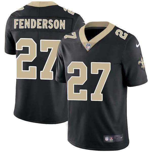 Black James Fenderson Saints #27 Stitched American Football Jersey Custom Sewn-on Patches Mens Womens Youth