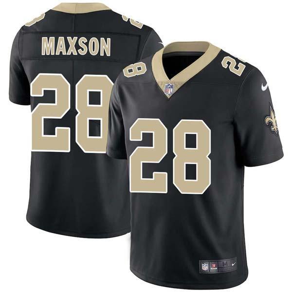 Black Alvin Maxson Saints #28 Stitched American Football Jersey Custom Sewn-on Patches Mens Womens Youth