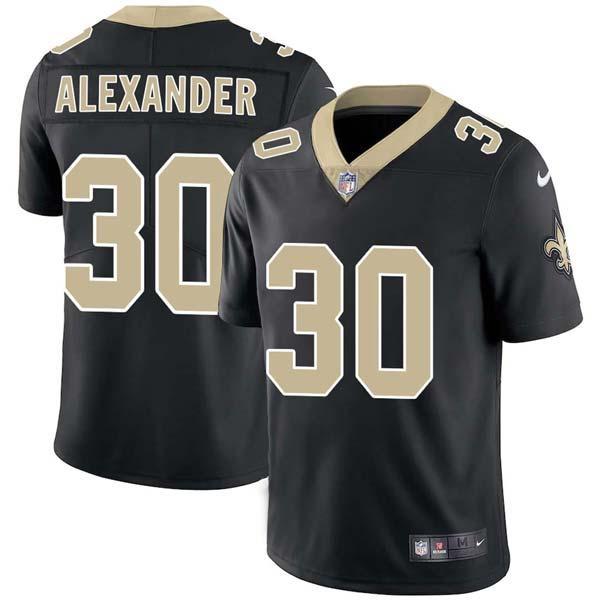 Black Vincent Alexander Saints #30 Stitched American Football Jersey Custom Sewn-on Patches Mens Womens Youth
