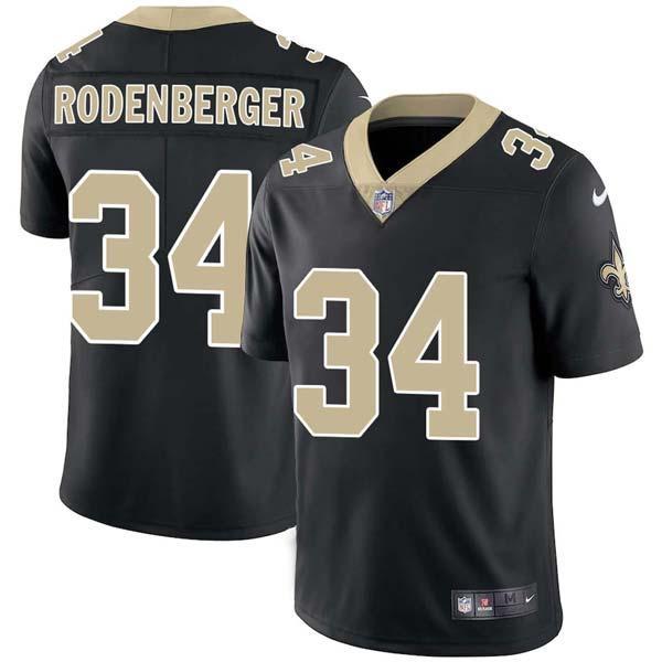 Black Jeff Rodenberger Saints #34 Stitched American Football Jersey Custom Sewn-on Patches Mens Womens Youth