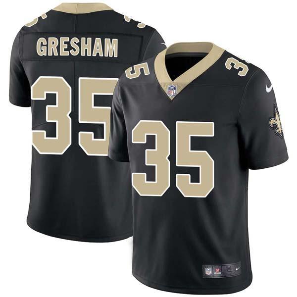 Black Bob Gresham Saints #35 Stitched American Football Jersey Custom Sewn-on Patches Mens Womens Youth
