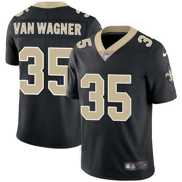 Black Jim Van Wagner Saints #35 Stitched American Football Jersey Custom Sewn-on Patches Mens Womens Youth