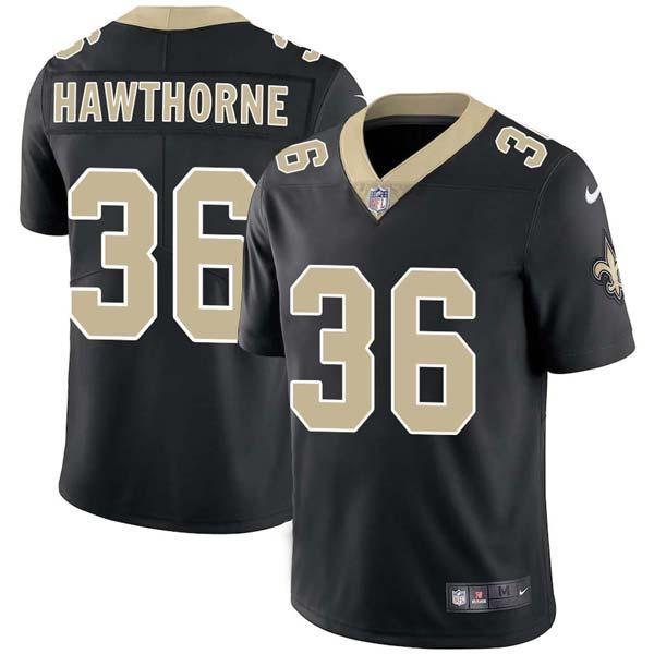 Black Michael Hawthorne Saints #36 Stitched American Football Jersey Custom Sewn-on Patches Mens Womens Youth