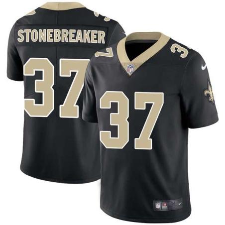 Black Steve Stonebreaker Saints #37 Stitched American Football Jersey Custom Sewn-on Patches Mens Womens Youth
