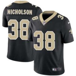 Black Calvin Nicholson Saints #38 Stitched American Football Jersey Custom Sewn-on Patches Mens Womens Youth