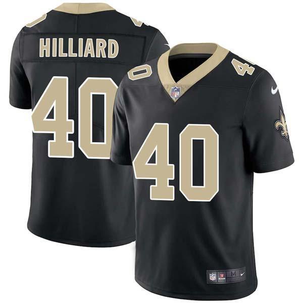 Black Dalton Hilliard Saints #40 Stitched American Football Jersey Custom Sewn-on Patches Mens Womens Youth