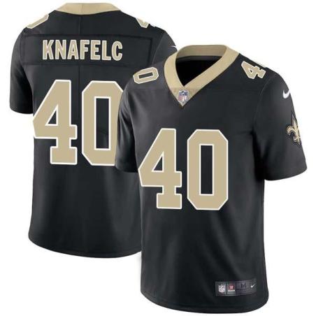 Black Greg Knafelc Saints #40 Stitched American Football Jersey Custom Sewn-on Patches Mens Womens Youth