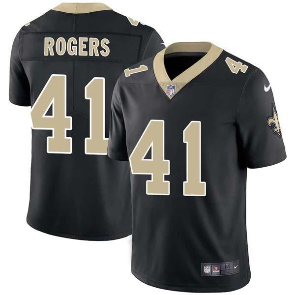 Black Jimmy Rogers Saints #41 Stitched American Football Jersey Custom Sewn-on Patches Mens Womens Youth