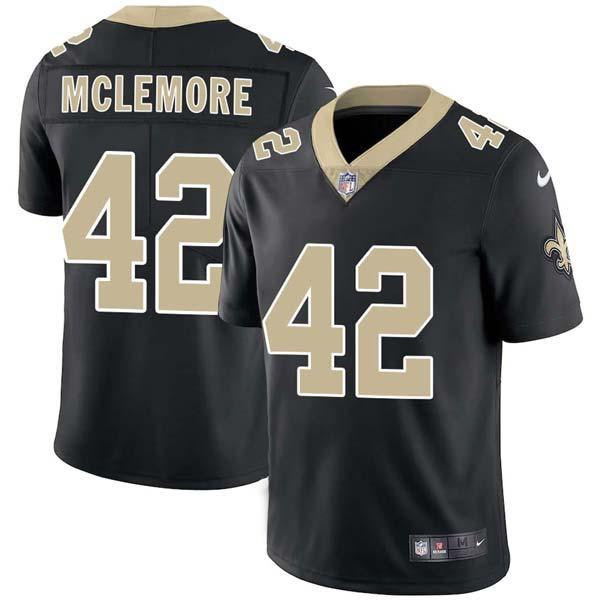 Black Dana McLemore Saints #42 Stitched American Football Jersey Custom Sewn-on Patches Mens Womens Youth