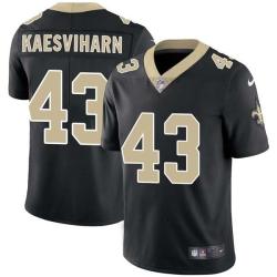 Black Kevin Kaesviharn Saints #43 Stitched American Football Jersey Custom Sewn-on Patches Mens Womens Youth