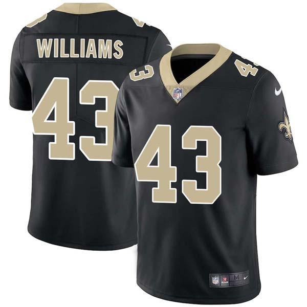 Black Marcus Williams Saints #43 Stitched American Football Jersey Custom Sewn-on Patches Mens Womens Youth
