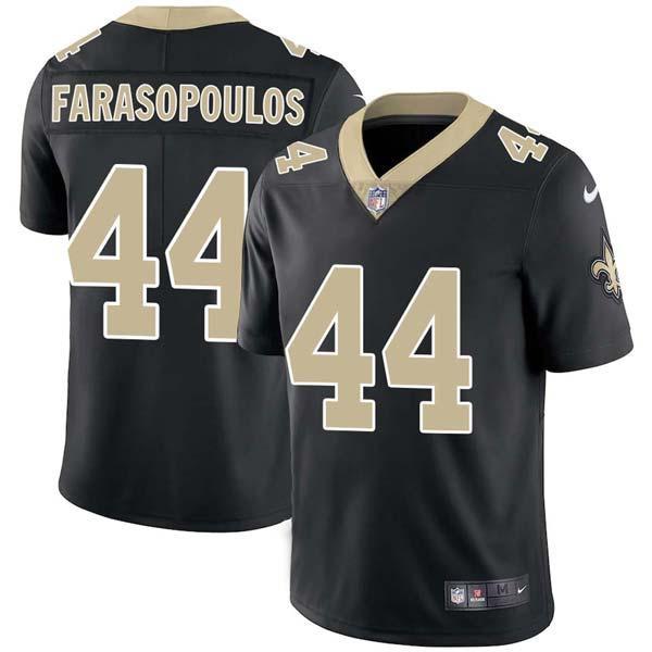 Black Chris Farasopoulos Saints #44 Stitched American Football Jersey Custom Sewn-on Patches Mens Womens Youth