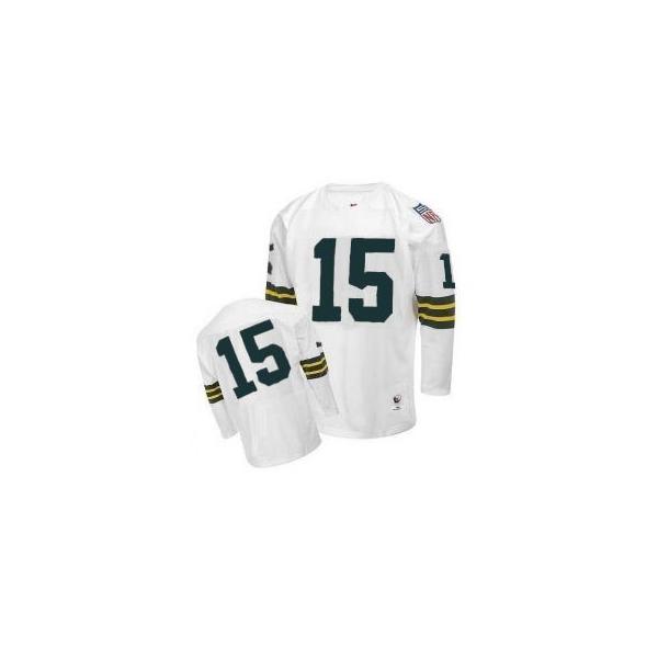 Bart Starr Green Bay Football Jersey - Green Bay #15 Football Jersey(White Throwback)