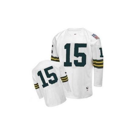 Bart Starr Green Bay Football Jersey - Green Bay #15 Football Jersey(White Throwback)
