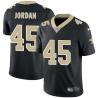 Black Jimmy Jordan Saints #45 Stitched American Football Jersey Custom Sewn-on Patches Mens Womens Youth