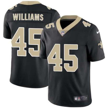 Black John Williams Saints #45 Stitched American Football Jersey Custom Sewn-on Patches Mens Womens Youth