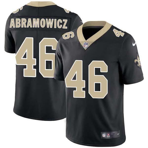 Black Danny Abramowicz Saints #46 Stitched American Football Jersey Custom Sewn-on Patches Mens Womens Youth