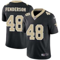 Black James Fenderson Saints #48 Stitched American Football Jersey Custom Sewn-on Patches Mens Womens Youth