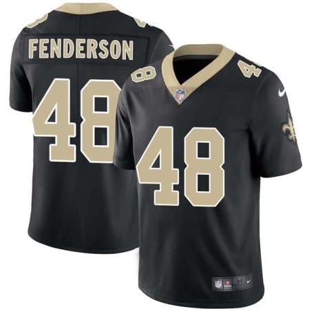 Black James Fenderson Saints #48 Stitched American Football Jersey Custom Sewn-on Patches Mens Womens Youth