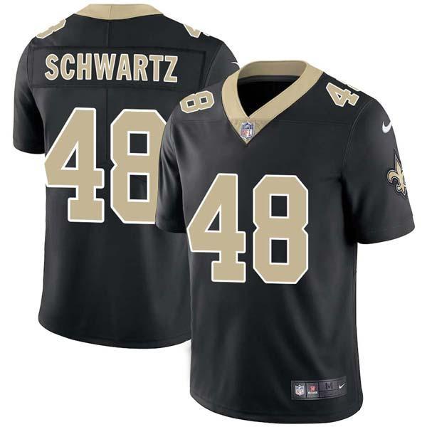 Black Don Schwartz Saints #48 Stitched American Football Jersey Custom Sewn-on Patches Mens Womens Youth