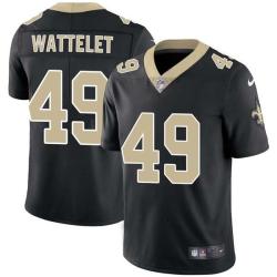 Black Frank Wattelet Saints #49 Stitched American Football Jersey Custom Sewn-on Patches Mens Womens Youth