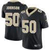 Black John Johnson Saints #50 Stitched American Football Jersey Custom Sewn-on Patches Mens Womens Youth