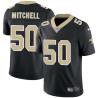 Black Kevin Mitchell Saints #50 Stitched American Football Jersey Custom Sewn-on Patches Mens Womens Youth