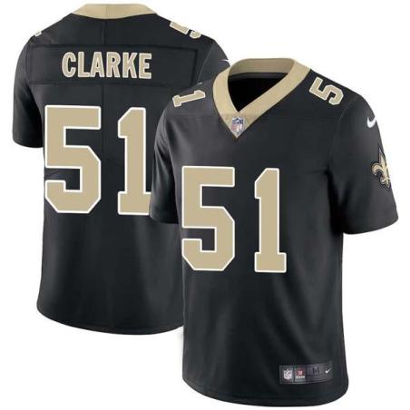 Black Phil Clarke Saints #51 Stitched American Football Jersey Custom Sewn-on Patches Mens Womens Youth