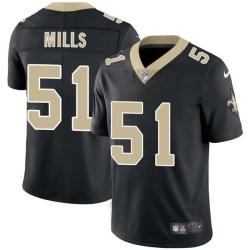 Black Sam Mills Saints #51 Stitched American Football Jersey Custom Sewn-on Patches Mens Womens Youth