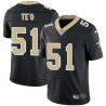Black Manti Te'o Saints #51 Stitched American Football Jersey Custom Sewn-on Patches Mens Womens Youth