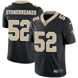 Black Mike Stonebreaker Saints #52 Stitched American Football Jersey Custom Sewn-on Patches Mens Womens Youth