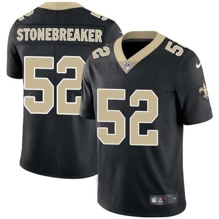 Black Mike Stonebreaker Saints #52 Stitched American Football Jersey Custom Sewn-on Patches Mens Womens Youth